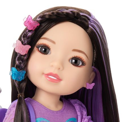 American Girl, AG Sisters Francie Doll, with Brown Eyes, Long Dark-Brown Hair with Purple Highlights, 14.5", Ages 4+