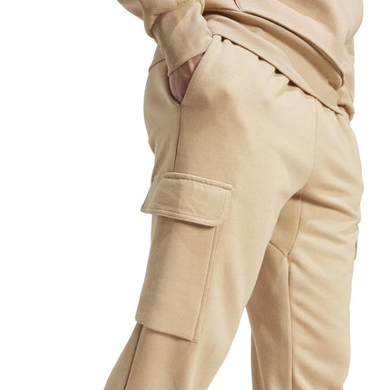 adidas Men's Essentials Feelcozy Fleece Cargo Pants, Warm Sandstone/Black, S Tall