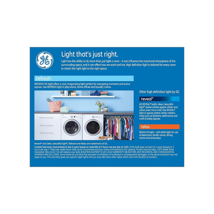 GE Refresh LED Globe Light Bulbs, 5.5 Watt (60 Watt Equivalent) Daylight HD Light, Frosted Finish, Medium Base, Dimmable (2 Pack)
