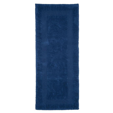 Bedford Home 100 Percent Cotton Reversible Long Bath Rug - Navy - 24x60