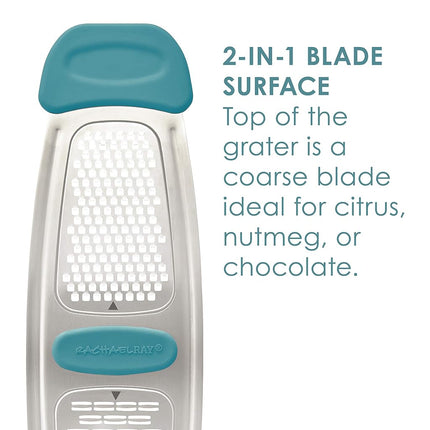 Râpe multi-usage en acier inoxydable Rachael Ray 47901, bleu agave