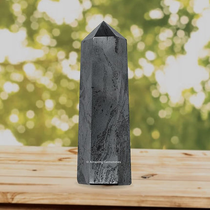 Large Hematite Crystal Towers ~ Natural Healing Crystal Point Obelisk for Reiki Healing and Crystal Grid (5.5" to 6" INCH)