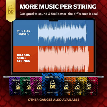 DR Strings Dragon Skin+ Series Stainless Steel Bass Strings - Light 40-100