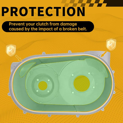 ECOTRIC Clutch Cover Belt Guard Protector Compatible with 2017-2023 Can am Maverick X3 All Models Inner Cluth Housing Liner Aluminum