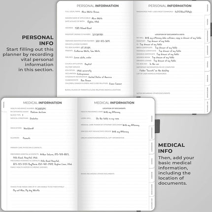 Clever Fox End of Life Planner, When I Die Organizer 5.8”x8.3” Silver Black
