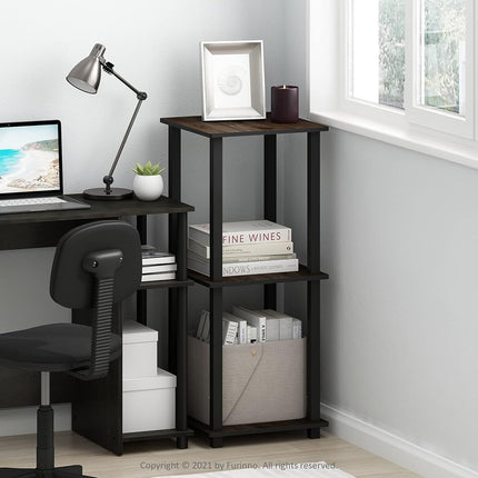 Furinno SIMPLISTIC Set of 2, 2-Tier Side Table, Columbia Walnut