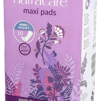 Natracare Natural Feminine Night Time Maxi Pads, Extra Long, 10 Count