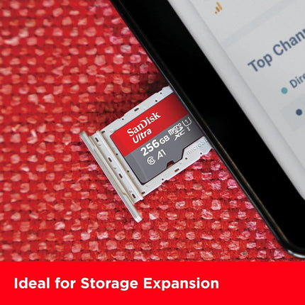 SANDISK Ultra microSD Card + Adapter 256GB, Up to 150MB/s Read Speeds