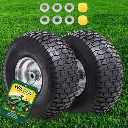 Wiltire 2 Pack 15x6.00-6 Tubeless Riding Lawn Mowe