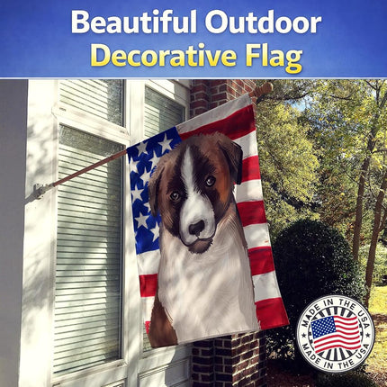 Caroline's Treasures CK6477CHF Cao de Gado Transmontano American Flag Flag Canvas House Size, Large, multicolor