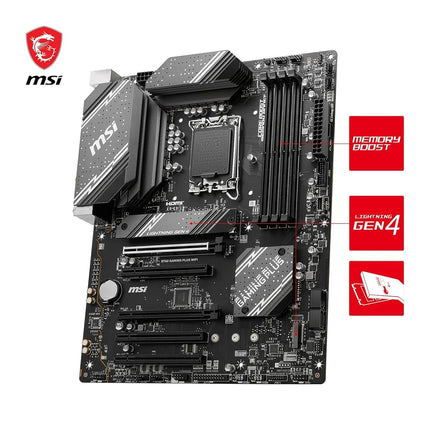 MSI B760 GAMING PLUS WIFI Motherboard, ATX - Supports Intel 14th, 13th & 12th Gen Core Processors, LGA 1700 - DDR5 Memory Boost 6800+MHz/OC, 2 x PCIe 4.0 x16, 2 x M.2 Gen4, 2.5G LAN, Wi-Fi 6E