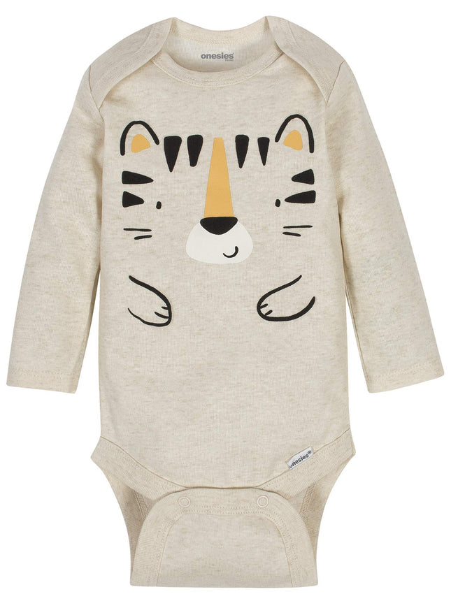 Paquete de 6 bodys de manga larga unisex para bebé de la marca Onesies, azul tigre, 12 meses