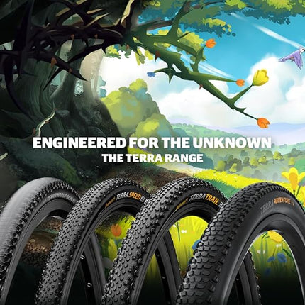 Continental - Continental 40-622 Terra Trail (700 x 40C) Black/Brown Foldable Skin Tire Shieldwall - 1 Piece