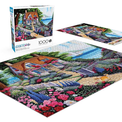 Buffalo Games - Country Life - Joseph Holodook - Seaside Cottage Garden - 1000 Piece Jigsaw Puzzle for Adults Challenging Puzzle Perfect for Game Nights