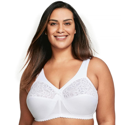 Glamorise MagicLift Cotton Support Wirefree Bra 1001 (Women's & Women's Plus) White