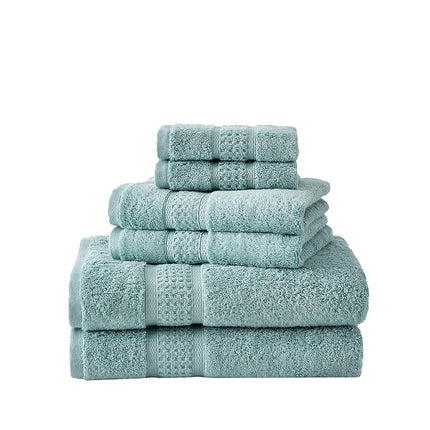 Nautica - Bath Towels, Fade Resistant Bathroom Essentials, Highlight Absorbent, Oeko-Tex Certified (Oceane Turquoise, 6-Piece)