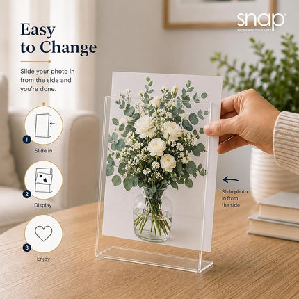 Snap 4x6 Clear Acrylic Self Standing Frame, Set of 12