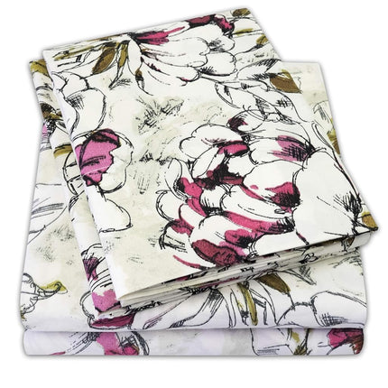 Sweet Home Collection Luxury Bedding Set with Flat, Fitted Sheet, 2 Pillow Cases, Microfiber, Dolce, Full