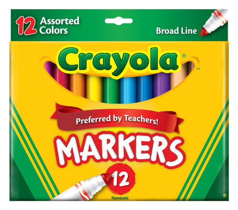 Non-Washable Markers, Broad Point, Classic Colors,