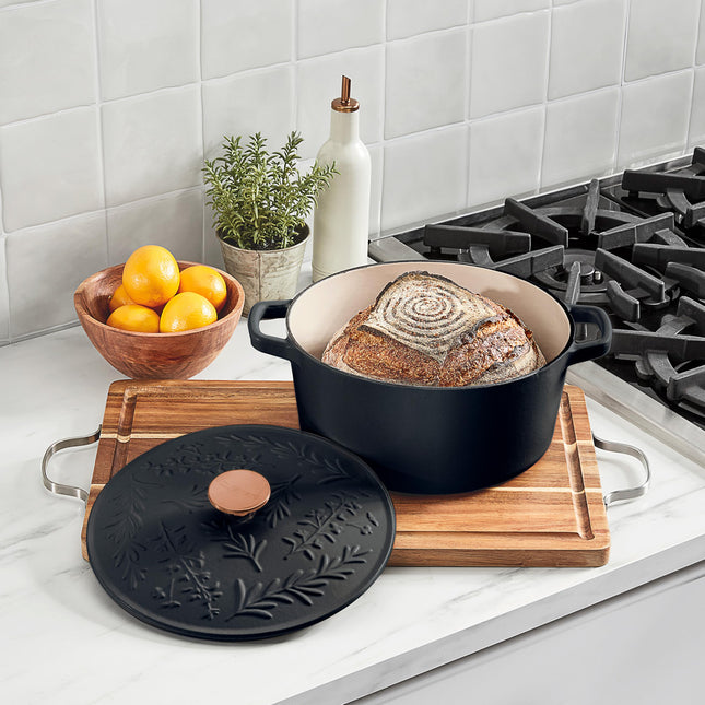 Cuisinart, Cacerola de 5 cuartos con tapa Earth & Essence - Romero y tomillo, CI650-25RTMBK