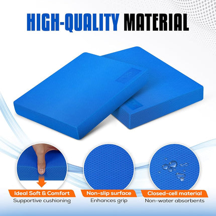 Yes4All Foam Balance Pad for Balance Exercises and Core Strength- Size L 15.5"x 13"x 2" Blue
