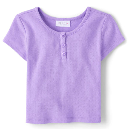 The Children's Place Girls' Basic Short Sleeve Kni