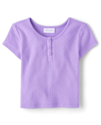 The Children's Place Girls' Basic Short Sleeve Kni