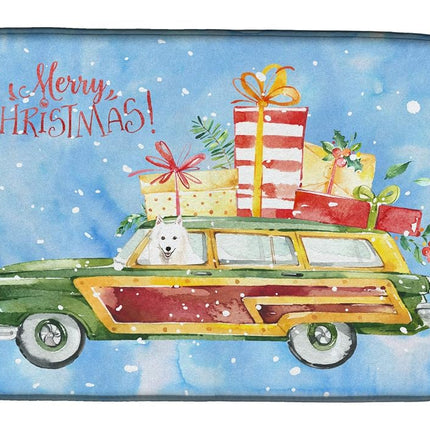 Caroline's Treasures CK2410DDM Merry Christmas Japanese Spitz Dish Drying Mat, Polyester, Multicolor