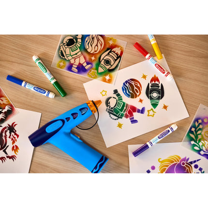 Crayola Kit Aerógrafo con Rotuladores para Niños, Set de Arte DIY con Rotuladores, No Requiere Pilas, Juguetes para Niños, Regalo para Niños y Niñas, 6+