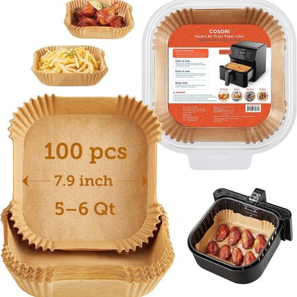 COSORI Air Fryer Liners, 100 PCS Square Disposable