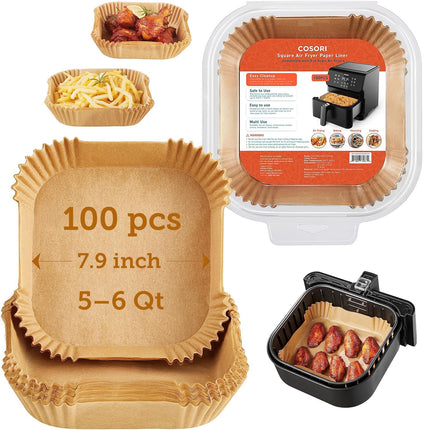 COSORI Air Fryer Liners, 100 PCS Square Disposable