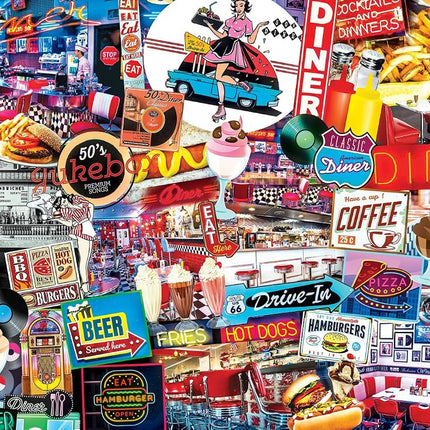 MasterPieces - 1000 Piece Jigsaw Puzzle, Quick Stop Diner, Fun for Adults, Family, Kids, Non-Glare Finish, 19.25" x 26.75"