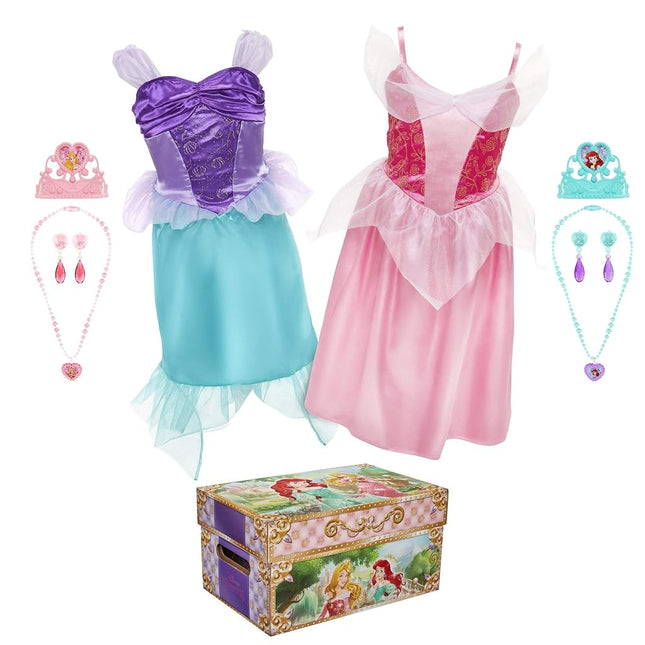 Disney Princess Ariel & Aurora Dress up Trunk Pretend Play Toys