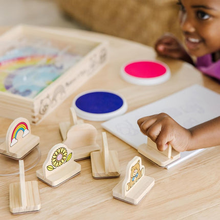 Melissa & Doug My First Wooden Stamp Set � Favorites (8 Stamps with Handles, 2 Washable Ink Pads)
