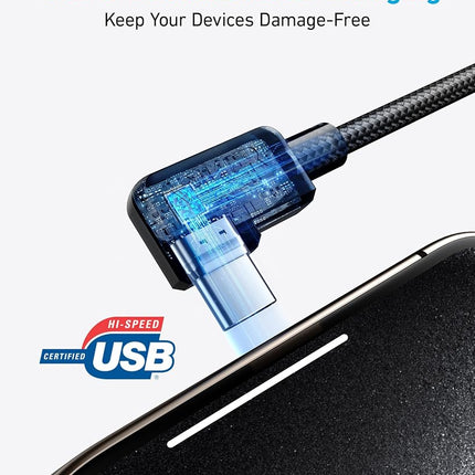 Anker USB C Charging Cable with Angled Plug, 180 cm x 2, USB A to 90 Degree USB C Robust Braided Cable, Right Angle, Compatible with iPhone 16/15, Galaxy Note 10/S10, Huawei, LG, Smartphone (USB 2.0)