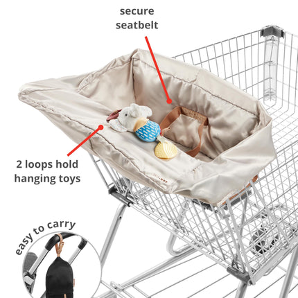Skip Hop Baby Trolley Cover and High Chair Cover 2 in 1 with Secure Seat Belt, Padded Seat, Soft Fabric, Machine Washable Liner, Toy Buckles and Pouch