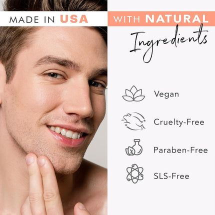 Gommage et nettoyant pour le visage microdermabrasion bio, ingrédients naturels et biologiques, nettoyant exfoliant pour un nettoyage en profondeur des pores et anti-âge, idéal pour l'acné, les peaux sèches, grasses ou sensibles des hommes et des femmes.