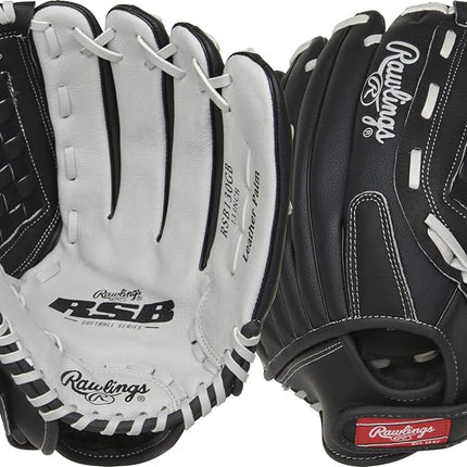 Guante Rawlings Softball Series, Basket Web, 13 pulgadas, lanzamiento con la mano derecha, negro/gris, modelo: RSB130GB-6/0 13 BSK/NFC
