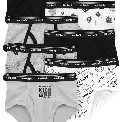Carter's Boys' Little 7-Pack Underwear, Black/Grey