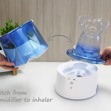 Crane USA Personal Steam Inhaler & Warm Mist Humidifier, Blue and White