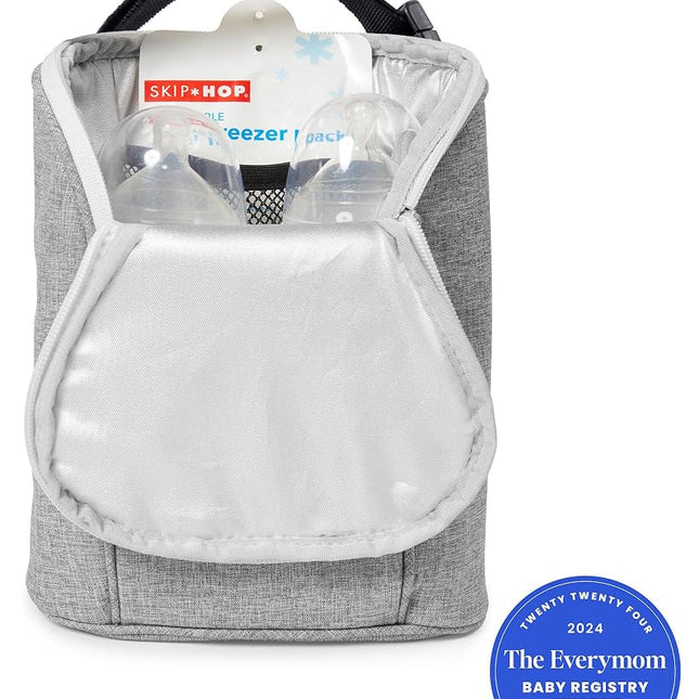 Skip Hop Grab and Go Double Bottle Bag, Grey Melange