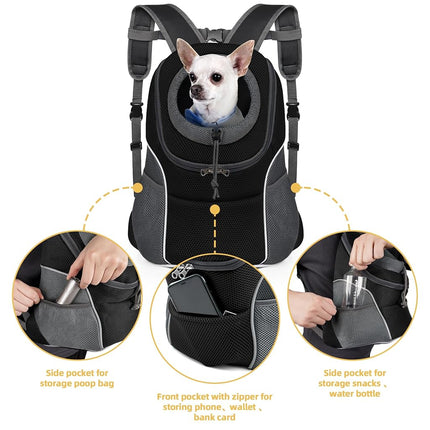 WOYYHO Pet Dog Carrier Backpack, Ventilated Small Dog Front Backpack