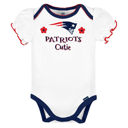 Gerber NFL New England Patriots Body de 3 piezas para bebé niña, color del equipo, 18 meses