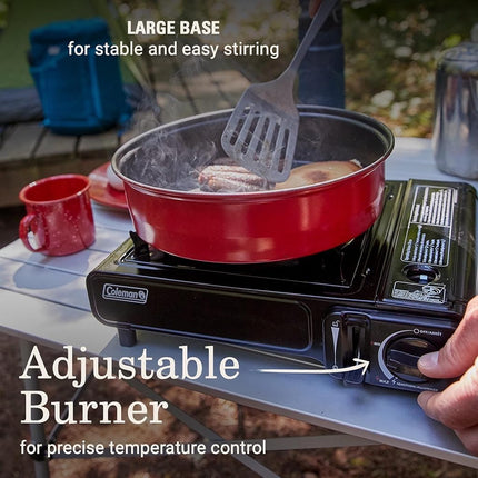 Coleman Classic 1-Burner Butane Stove, Portable Camping Stove with Carry Case and Push-Button Instant Ignition, Includes Precise Temperature Control and Wind Baffle, 7,650 BTUs of Power