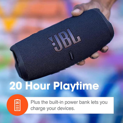 JBL Charge 5 (Bleu sarcelle) + Ensemble avec câble tressé USB-C de recharge et synchronisation Case Logic (1,8 m, gris)