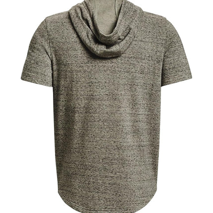 Sudadera con Capucha de Manga Corta Under Armour Rival Terry para Hombre, (504) Grove Green / / Onyx White, Small