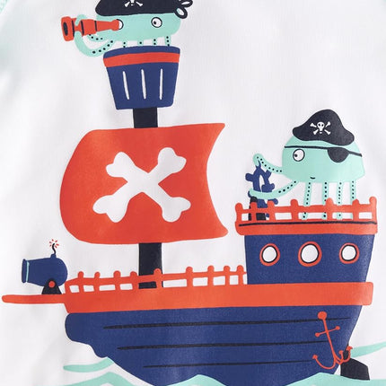 The Children's Place Ensemble 2 pièces rashguard à manches longues et maillot de bain pour garçons et tout-petits, Pieuvre Pirate, 2T
