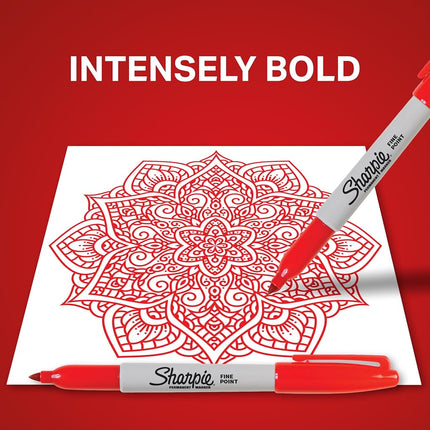 Sharpie Fine Point Permanent Marker, Red, 36ct