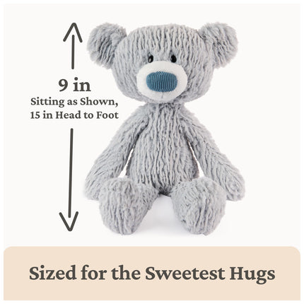 GUND Toothpick Wavy Bear, Teddy Bear Stuffed Animal for Ages 1 and Up, Gray, 15”