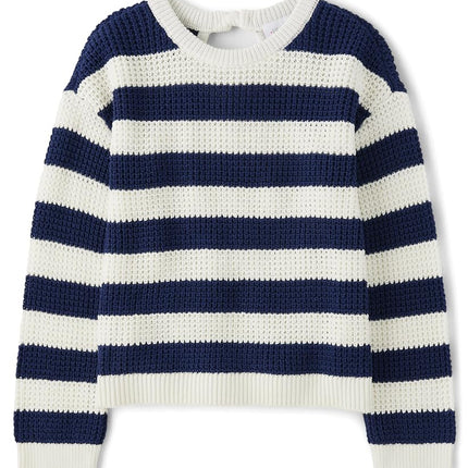 The Children's Place Girls' Tie Back Pull Over Sweater, Bunny Tail Stripe, X-Small